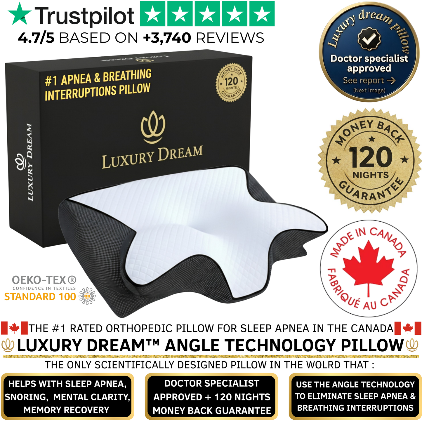 Luxury Dream ™  Angle Technology Pillow